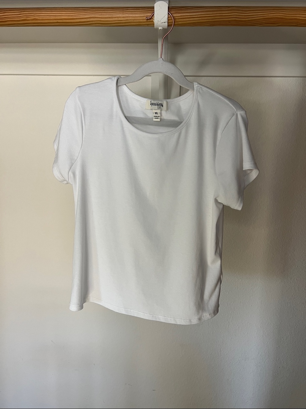 Speechless White Short Sleeve Crew Tee